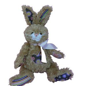 Ganz Plush Bunny Rabbit Stuffed Toy Animal PATCHES Scruffy Stripes Hearts Easter